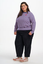 Brunswick Jersey Top - Navy/Lilac, Ombre Heart