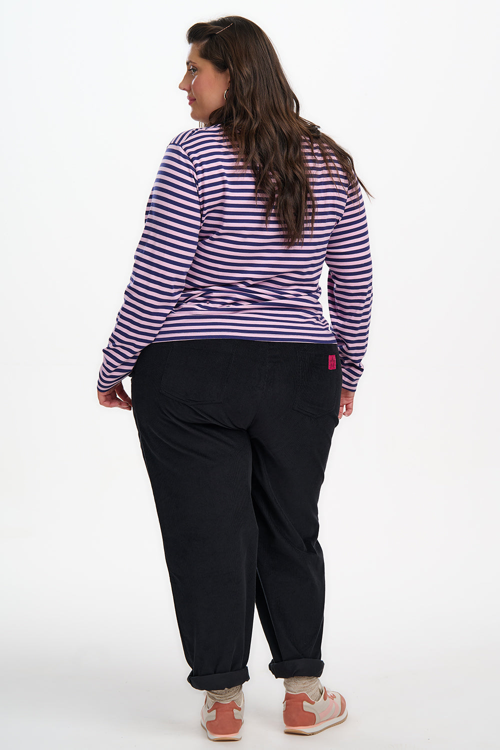 Brunswick Jersey Top - Navy/Lilac, Ombre Heart