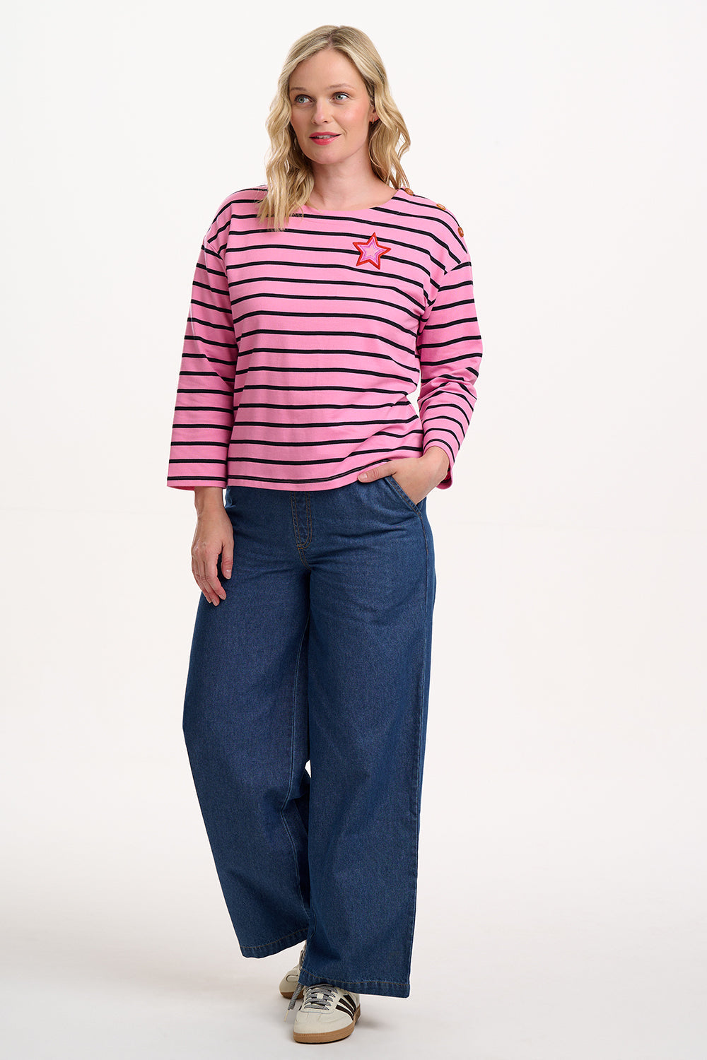 Celine Breton Top - Pink/Black, Star