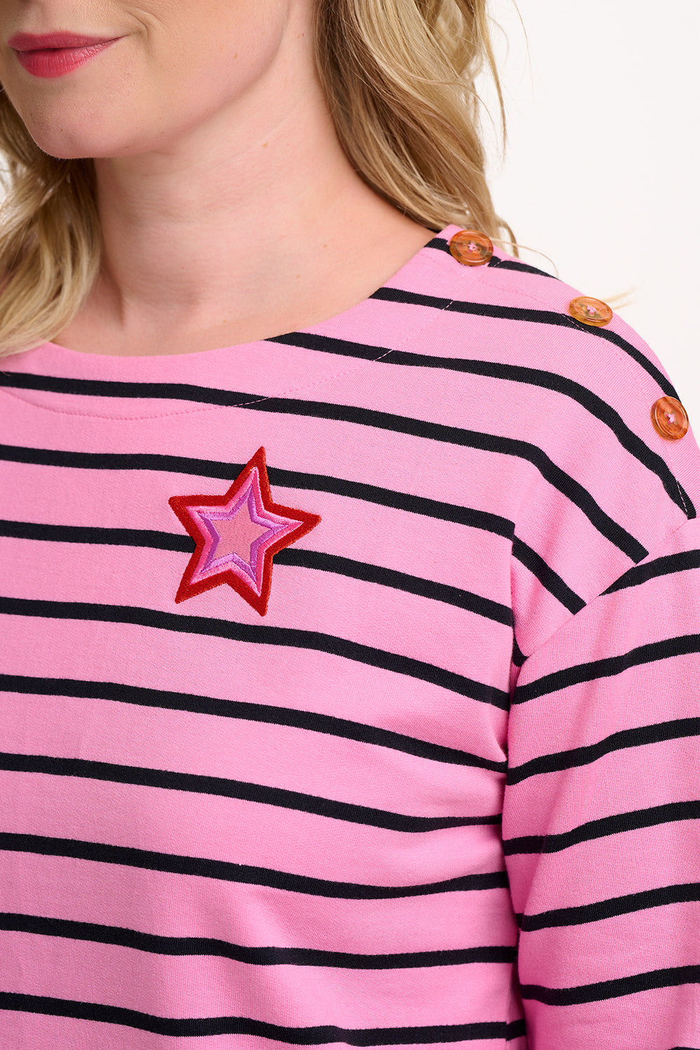 Celine Breton Top - Pink/Black, Star