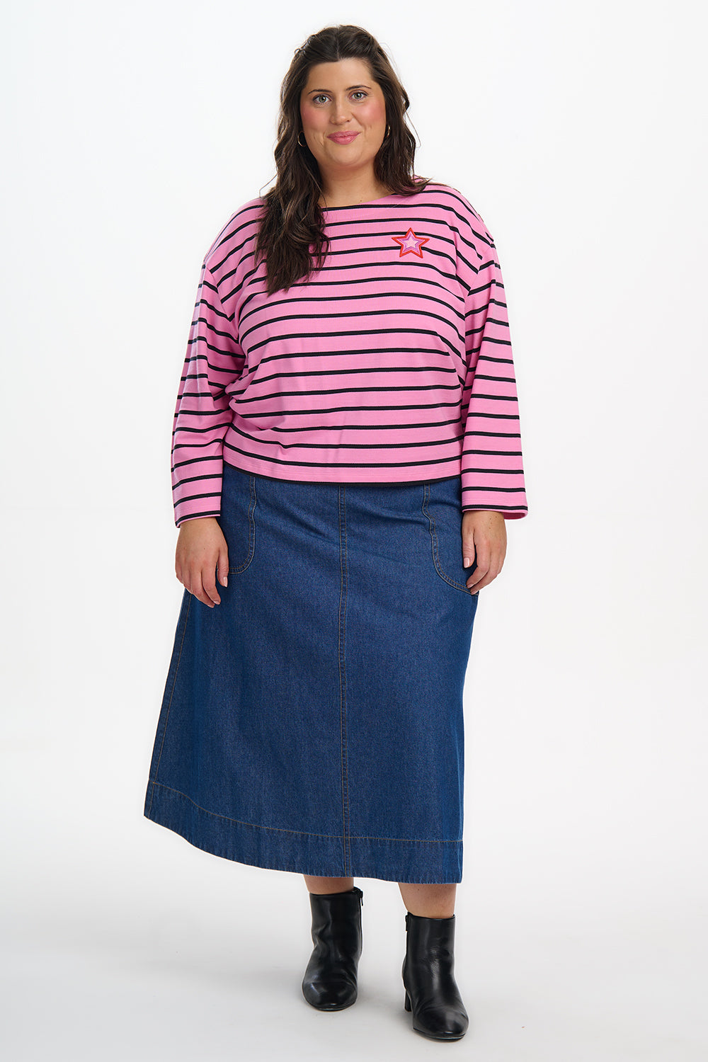 Celine Breton Top - Pink/Black, Star