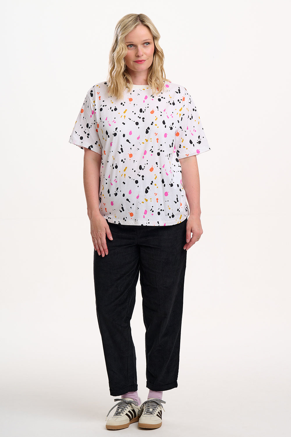 Kinsley Relaxed T-shirt - White/Multi, Pop Splatter