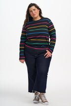 Brunswick Jersey Top - Black/Multi, Nightglow Stripe