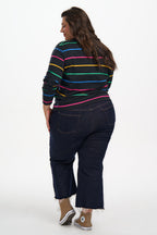 Brunswick Jersey Top - Black/Multi, Nightglow Stripe