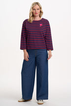 Celine Breton Top - Navy/Red, Planet