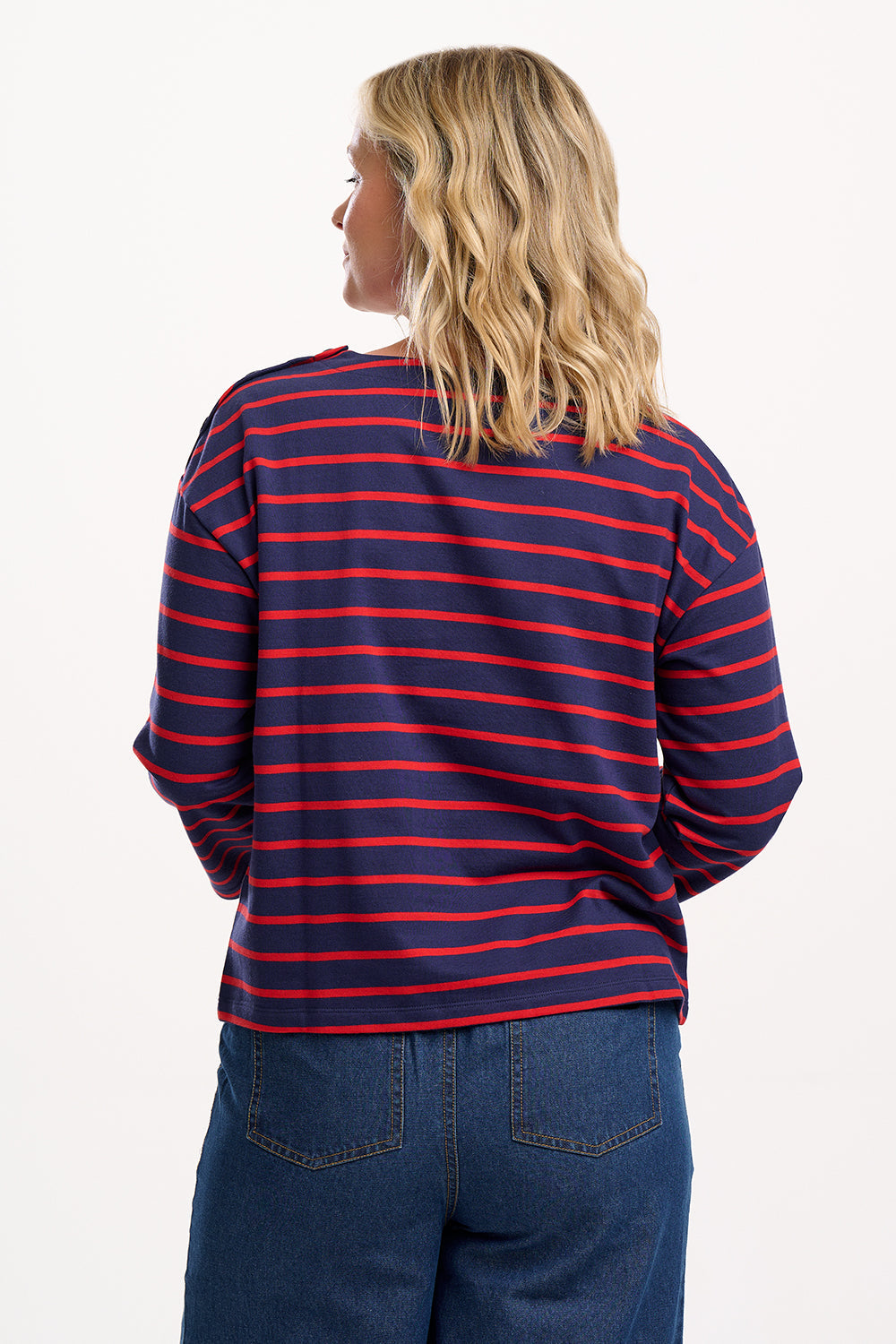Celine Breton Top - Navy/Red, Planet