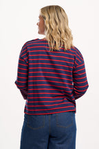 Celine Breton Top - Navy/Red, Planet