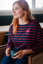 Celine Breton Top - Navy/Red, Planet