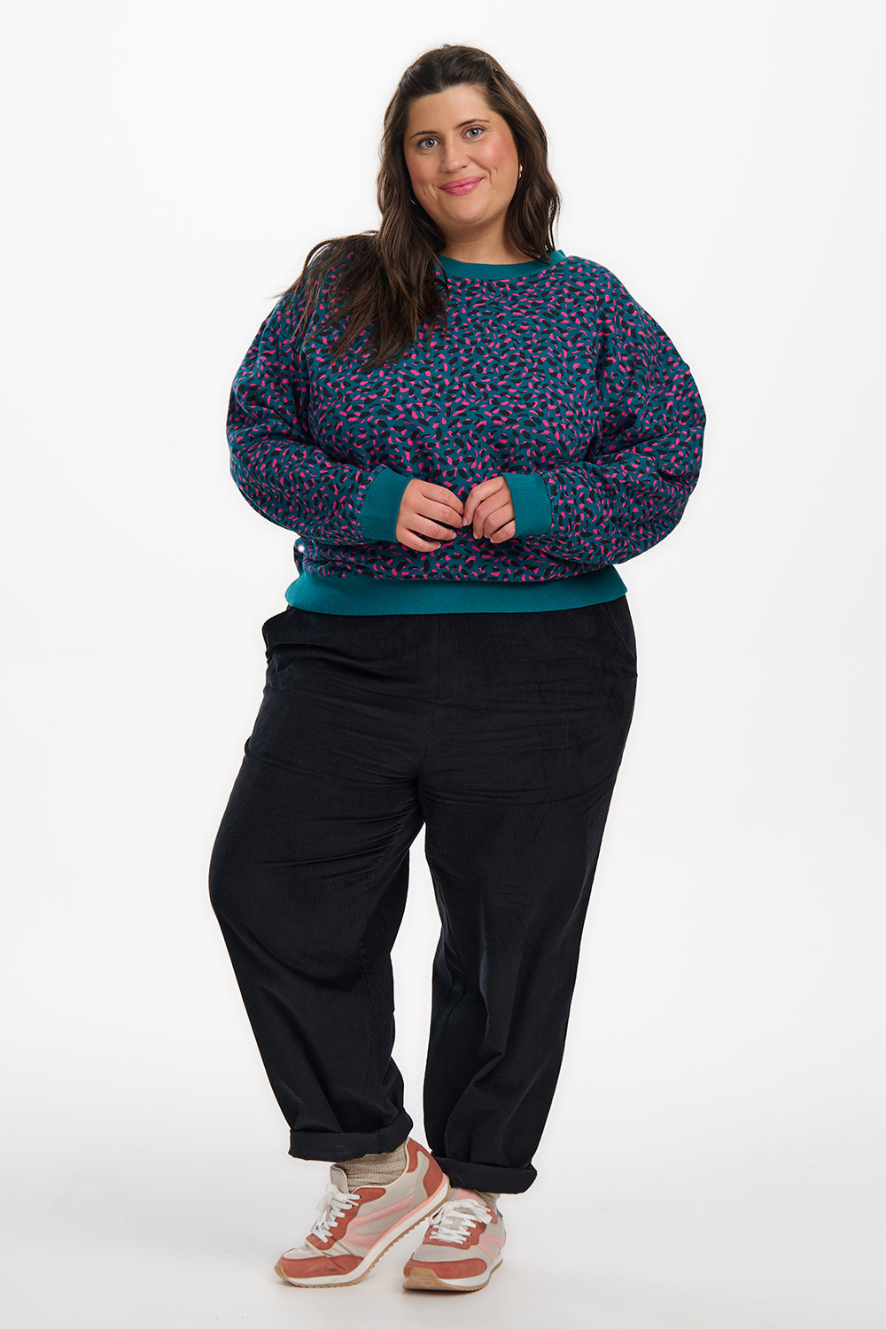 Eadie Relaxed Sweatshirt - Green, Layered Spot