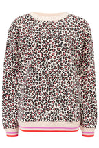 Eadie Relaxed Sweatshirt - Stone, Classic Leopard Retro Stripe