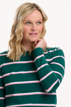 Josie Jersey Top - Green, Colour Pop Stripe