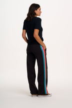 Laina Track Pants - Washed Black, Rainbow Trim