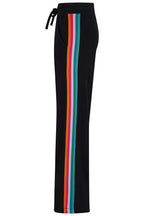 Laina Track Pants - Washed Black, Rainbow Trim