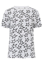 Maggie T-shirt - White/Black, Doodle Stars