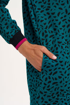 Marta Sweatshirt Dress - Green, Painterly Animal